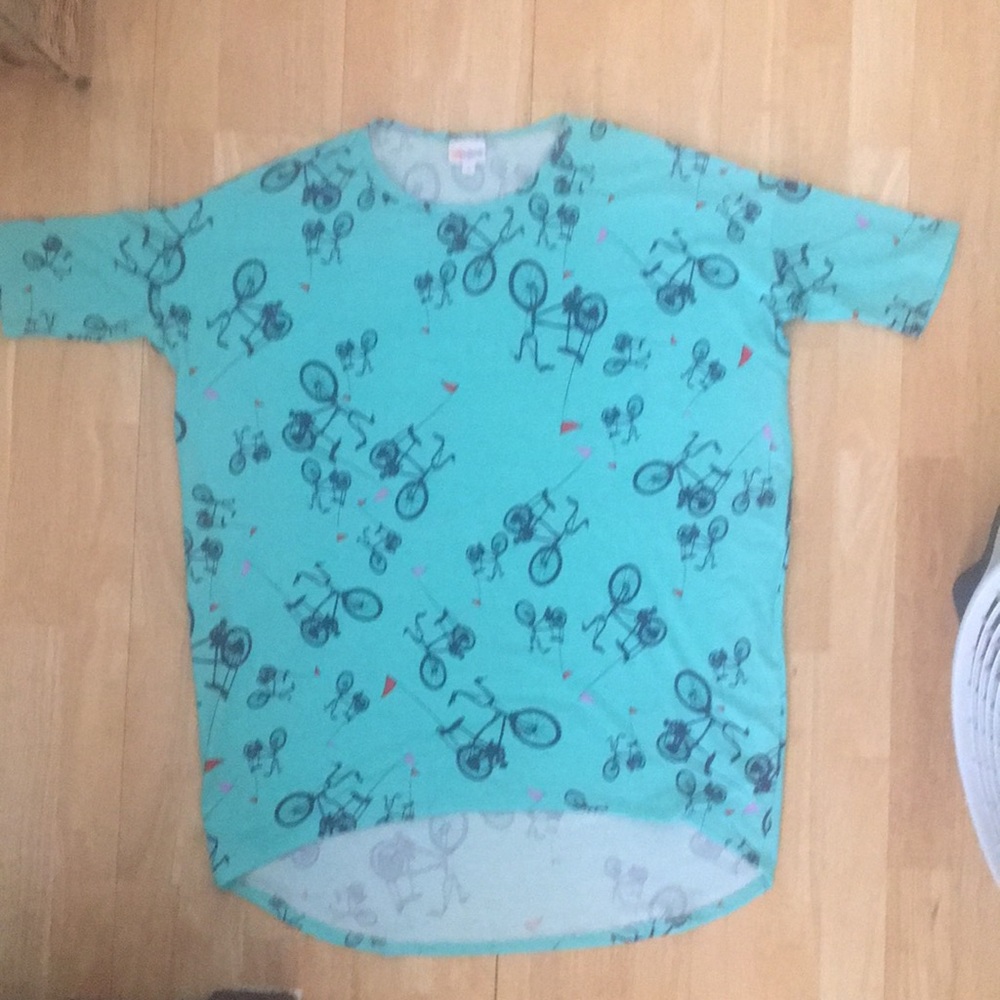 🌻 LuLaRoe turquoise and navy “Irma”.